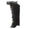 Black Leather Suede Fringe Western Horse Show Chaps