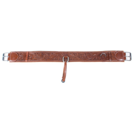 New Brown Carved Leather Back Cinch