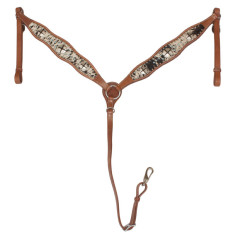 Turquoise Brindle Cowhide Horse Headstall Breast Collar