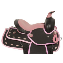Pink Bling Ostrich Pony Western Synthetic Saddle Tack 12