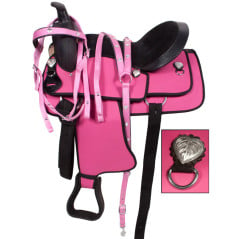 Pink Western Synthetic Horse Saddle Tack Set 14 15