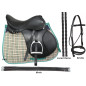 Premium Black Leather English Saddle Package For Sale 16 18