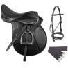 Premium Black Leather English Jumping Saddle 17 18