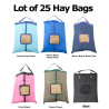 Lot of 25 Horse Top Load Hay Bag Bags Blue Pink Black Green