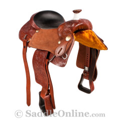 Premium Leather Rough Out Ranch Work Horse Saddle 17 18