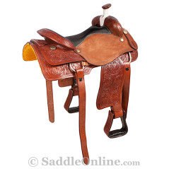 Premium Leather Rough Out Ranch Work Horse Saddle 17 18