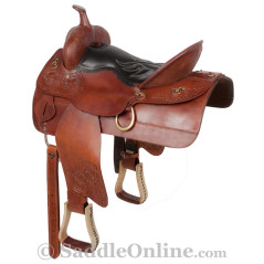 Premium Padded Leather Western Trail Saddle 16