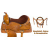 Brown Western Pleasure Trail Horse Leather Saddle 17