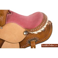 Pink Crystal Leather Pony Barrel Western Saddle 12
