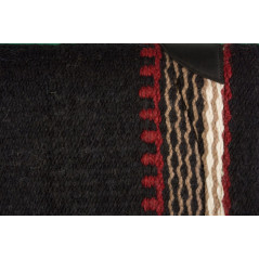Black Red and White Premium NZ Wool Fleece Western Saddle Pad