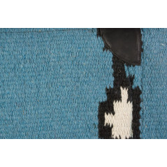 Lt Blue Black  White Premium NZ Wool Fleece Western Saddle Pad
