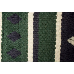 Green w/Navy and White Quality NZ Wool Western Horse Saddle Pad