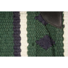 Green w/Navy and White Quality NZ Wool Western Horse Saddle Pad