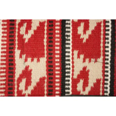 Red Black & Tan Heavy Duty NZ Wool Western Horse Saddle Pad