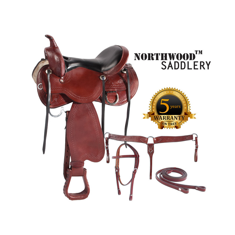 Brown Leather Western Gaited Horse Saddle 18