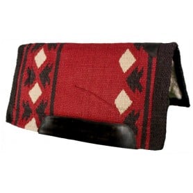 Red, Black & Cream Heavy Duty NZ Wool Western Horse Saddle Pad