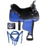 Blue Black Western Synthetic Horse Saddle Tack 14
