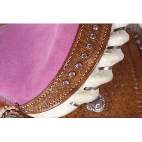 Youth Pony Kids Pink Crystal Leather Saddle 10 12