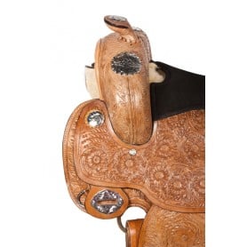 Western Show Reining Horse Leather Saddle 17