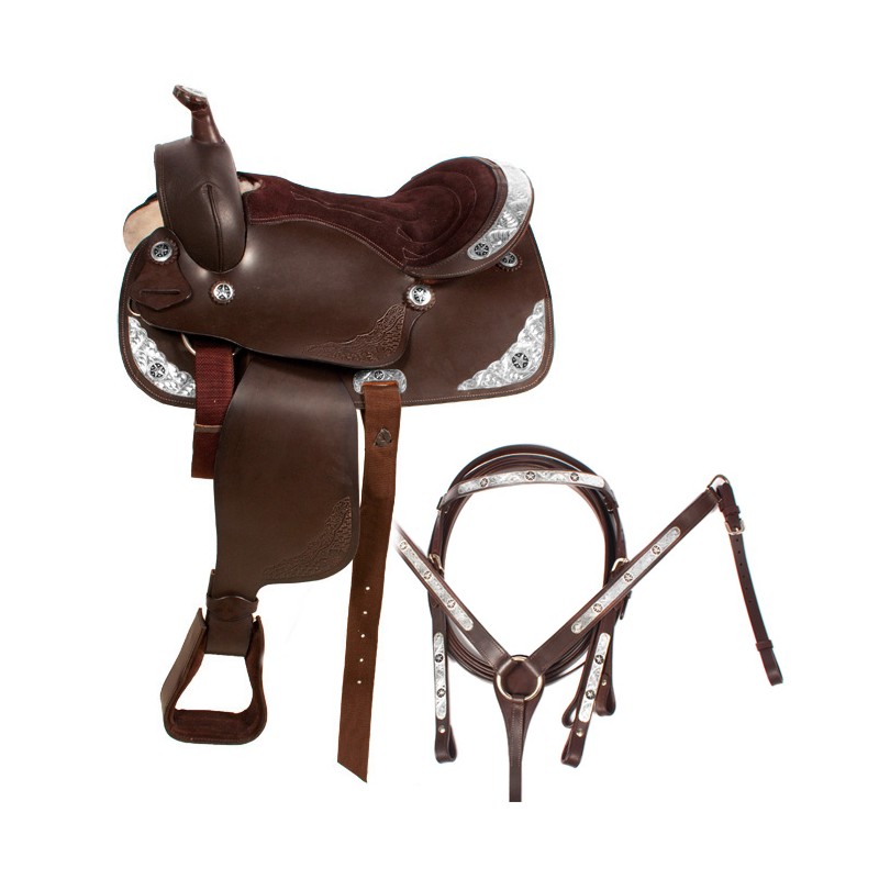 Western Pleasure Trail Show Horse Leather Saddle 17