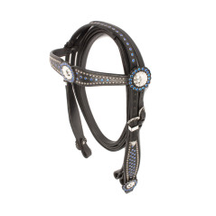Sale Black Show Leather Headstall Reins Breast Collar Bling