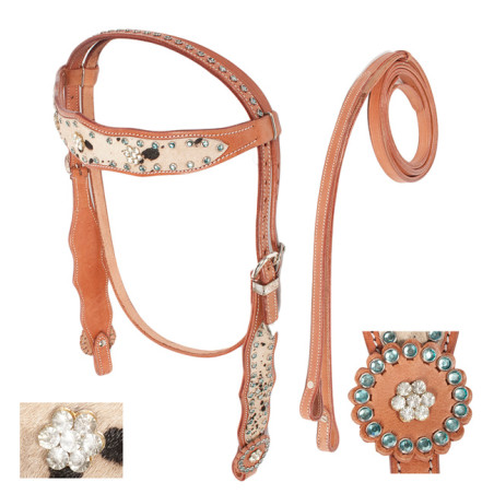 Hair On Hide Headstall Reins Horse Tack On Sale