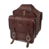 Large Western Tooled Leather Horse Saddle Bags