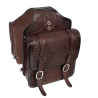 Extra Large Brown Carved Western Leather Horse Saddle Bags
