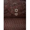 Extra Large Brown Carved Western Leather Horse Saddle Bags
