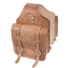 Big Western Leather Horse Saddle Bags Tan Color