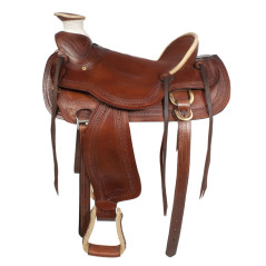 A Fork Ranch Work Leather Horse Saddle 16 18