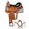 Blue Western Barrel Racing Horse Saddle Tack 15 16