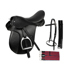 Black Leather English Horse Saddle Tack Package 15 18