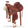 Brown Western Ranch Wade Tree Cowboy Saddle 16