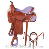 15 16 Leather Barrel Racing Purple Ostrich Seat Saddle