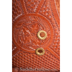 Western Horse Saddle Bag Bags Saddlebag Leather Hand Carved Tan