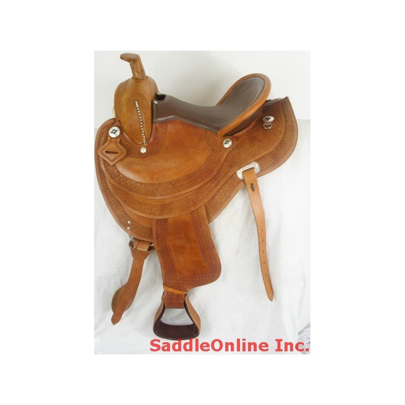 New Tooled 15 Tan Western Horse Pleasure Saddle