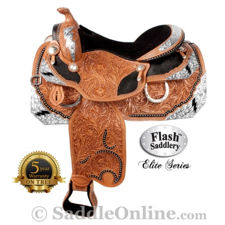 Western Horse Lightning Bolt Show Saddle by Flash