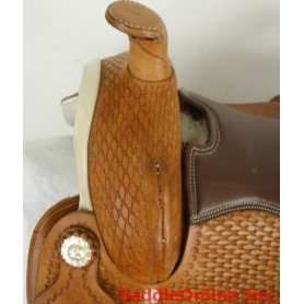 New Tooled 15 Tan Western Horse Pleasure Saddle