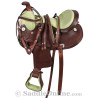 Western Pony Kids Child Brown Saddle Green Seat Tack 13