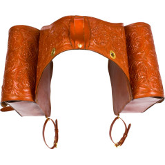 Extra Large Hand Carved Western Leather Horse Saddle Bags
