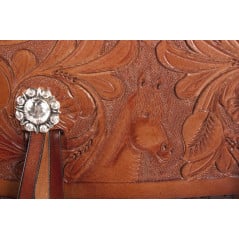 Extra Large Chestnut Western Horse Leather Saddle Bags