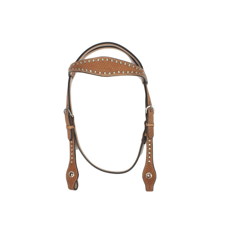 New Western Horse Premium Leather Crystal Headstall Set