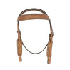 New Western Horse Antique Concho Leather Headstall Set
