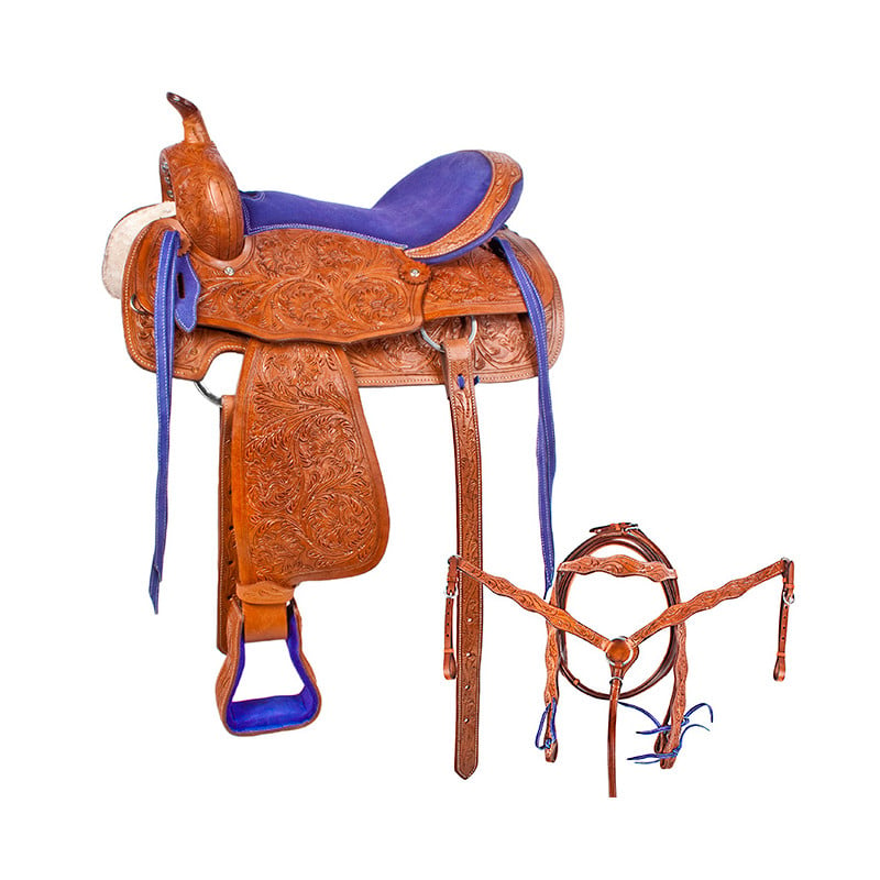 Royal Blue Need For Speed Barrel Saddle Horse Tack 17