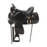 Black Western Leather Trail Horse Saddle 15 16 17