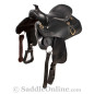 Black Western Leather Trail Horse Saddle 15 18
