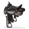 Black Western Leather Trail Horse Saddle 15 18