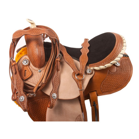 Beautiful Western Tooled Arabian horse Saddle 15 16