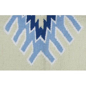 Light Blue And Beige Patterned Premium Wool Saddle Blanket